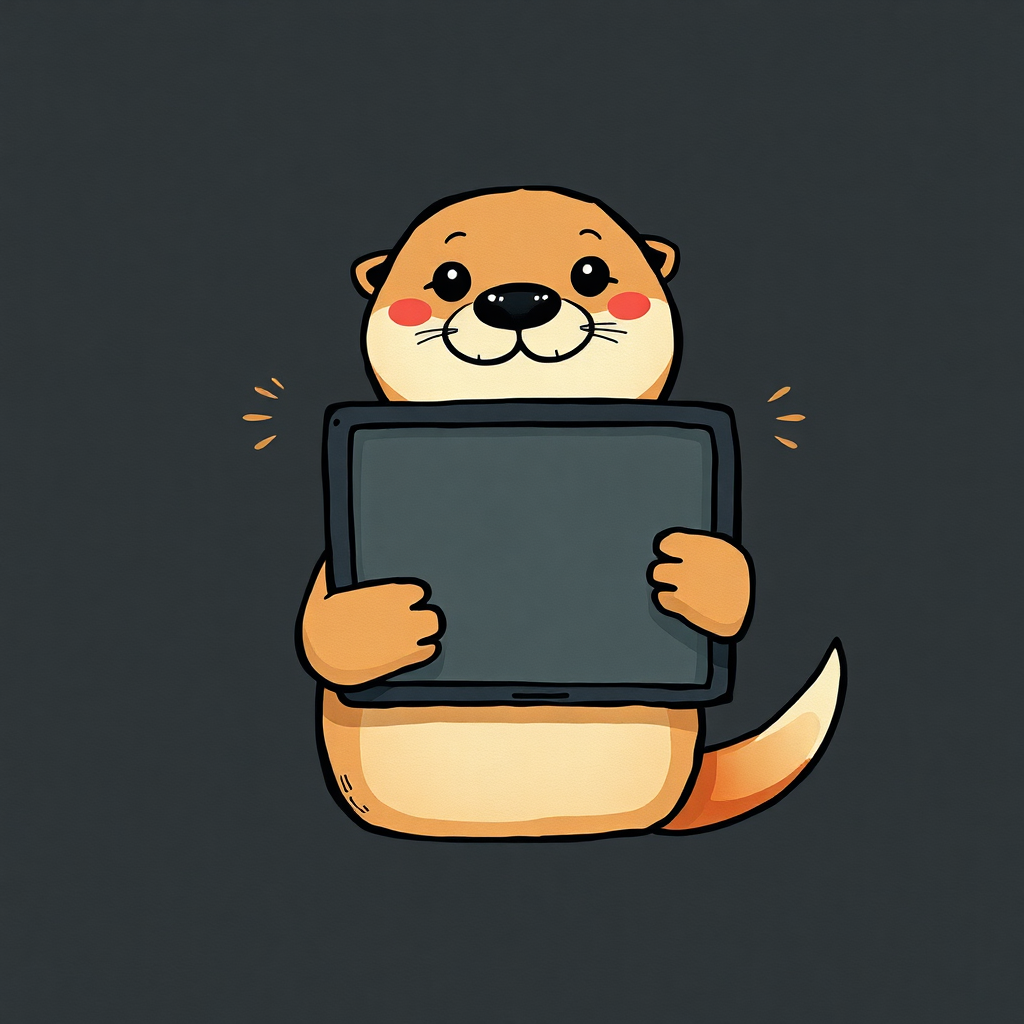Uni-CLI otter mascot holding a terminal tablet